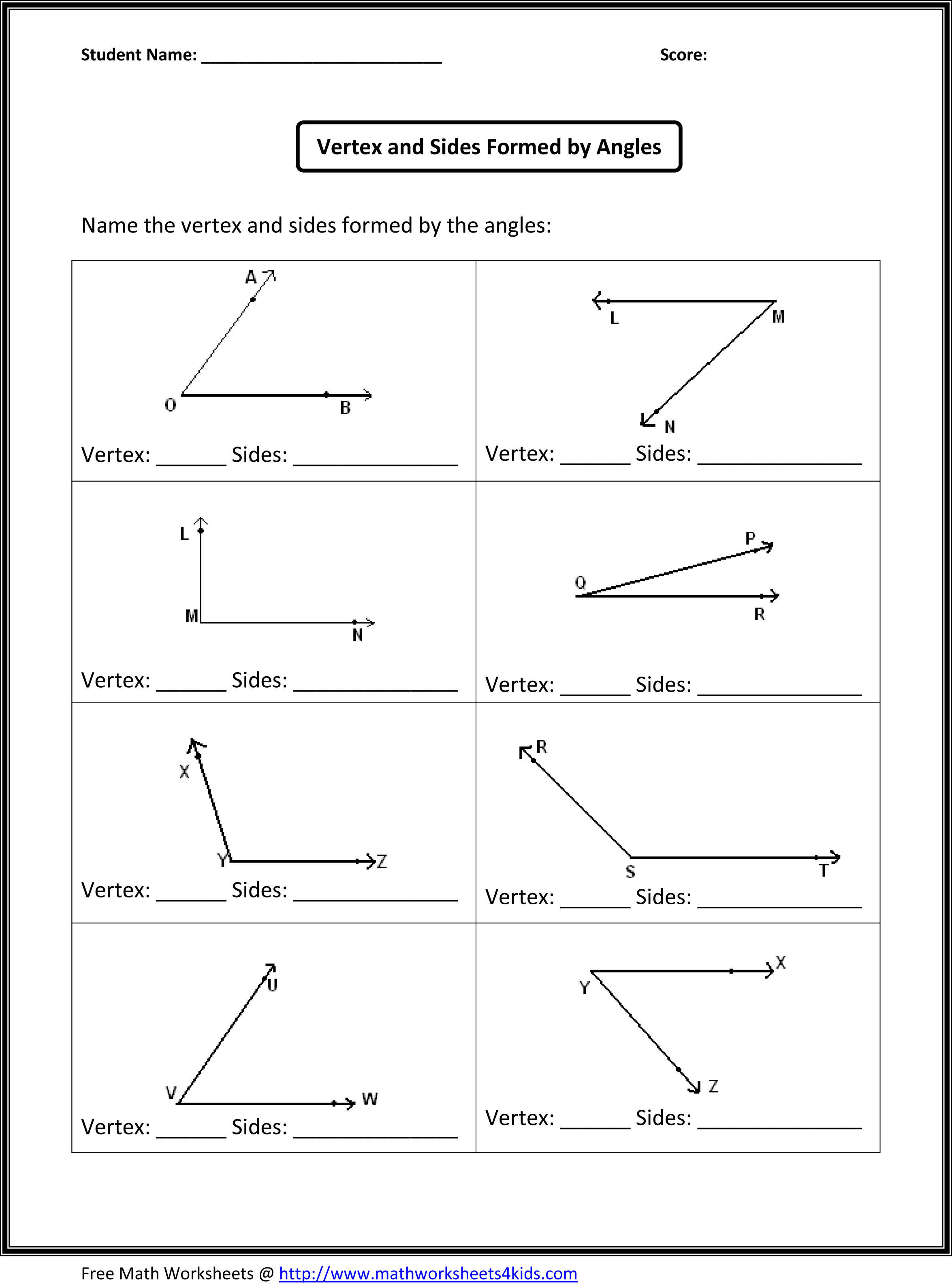 worksheet on missing a Math points line  number Fourth Grade Worksheets
