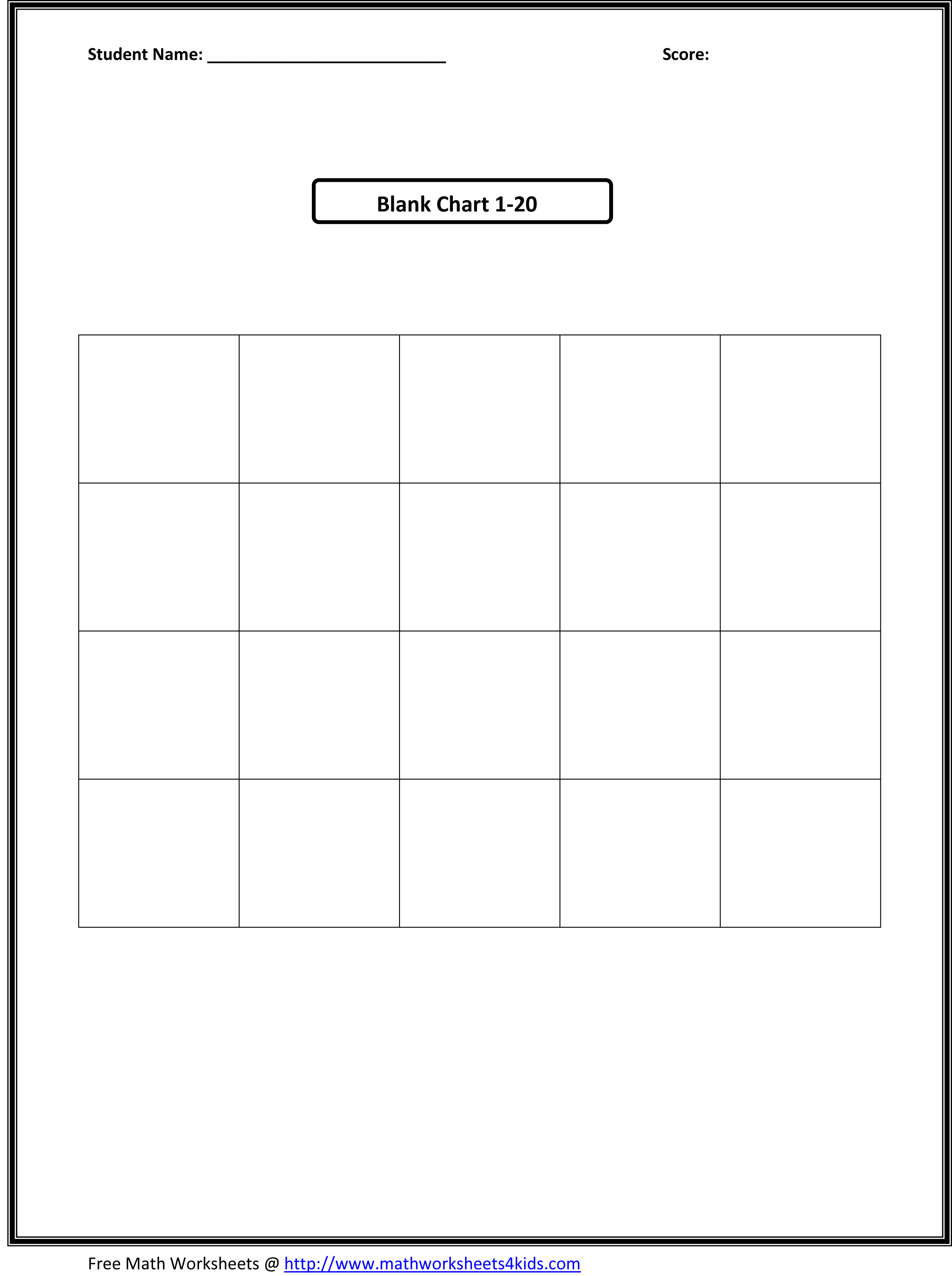 Blank numbers 1 30 to print out - Flashcards For Learning