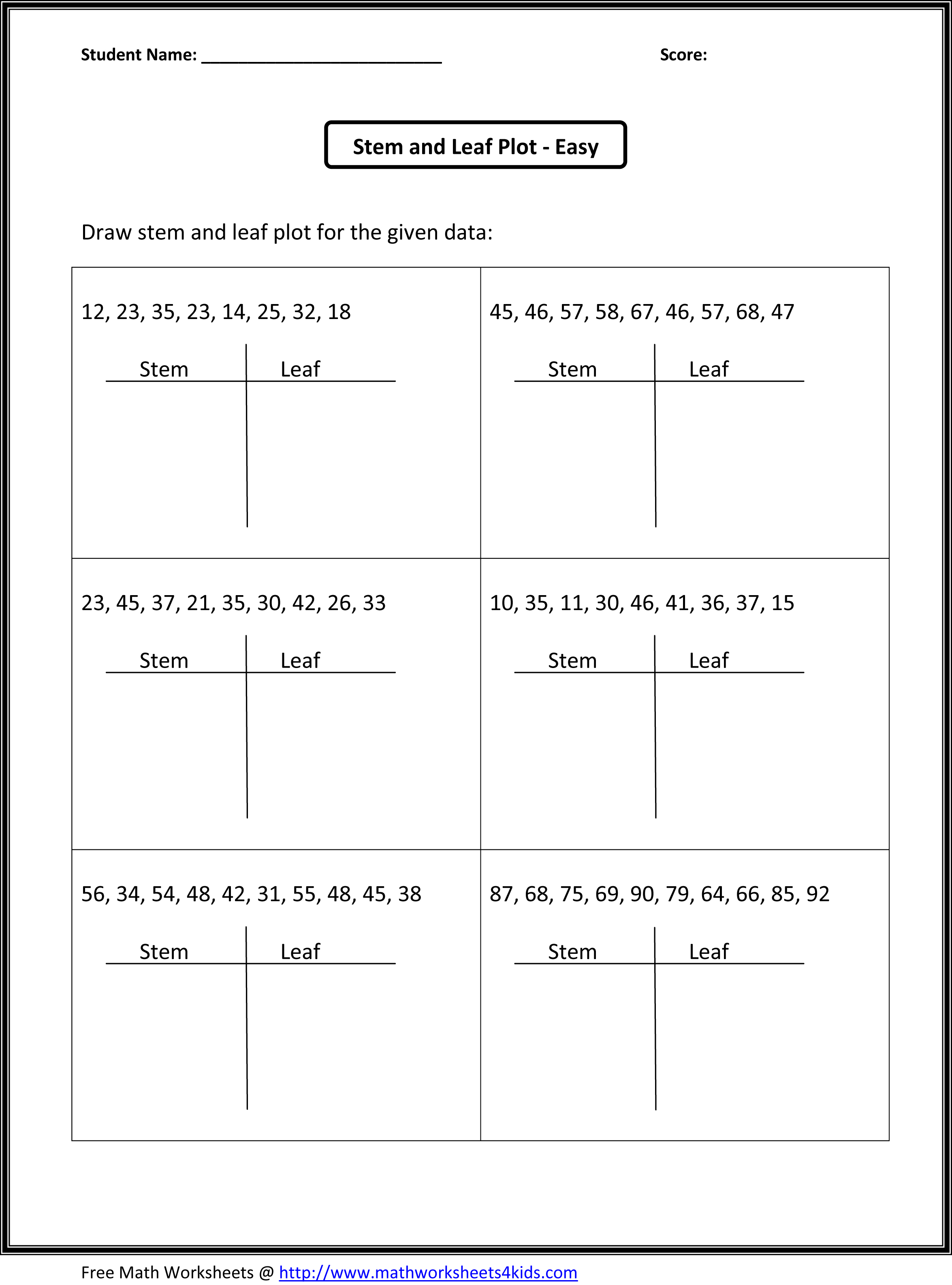 Copy Of Stem And Leaf Plot - Lessons - Blendspace Throughout Stem And Leaf Plots Worksheet