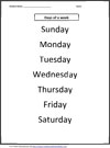 Calendar worksheets