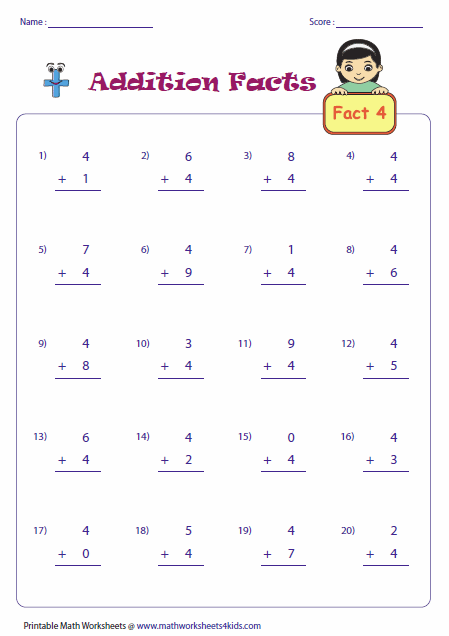 addition-facts-worksheets