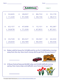5-Digit Addition | With Word Problems