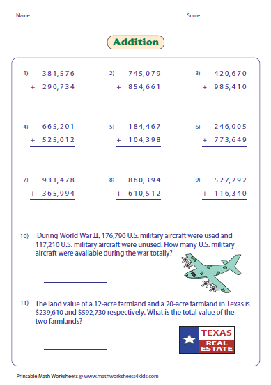 adding-large-numbers-worksheets