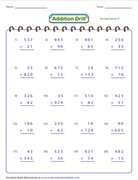 Adding 3-Digit and 2-Digit Numbers | Standard - No Regrouping