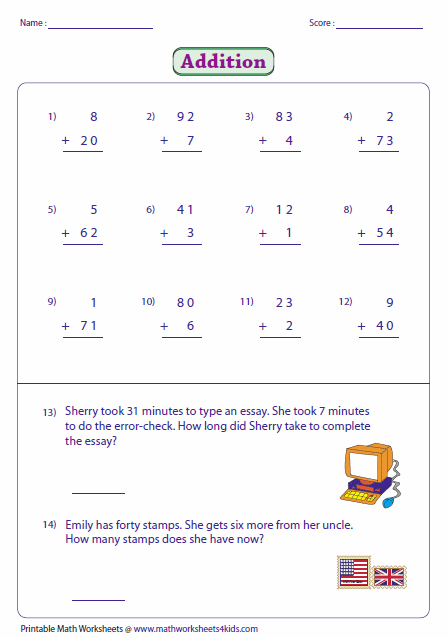 column-addition-of-two-two-digit-numbers-with-regrouping-turtle-diary-worksheet