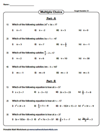 MCQs based on Equations | Single Variable