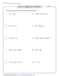 Algebraic Identities: Substitution Method