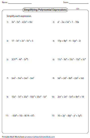 simplifying-algebraic-expression-worksheets