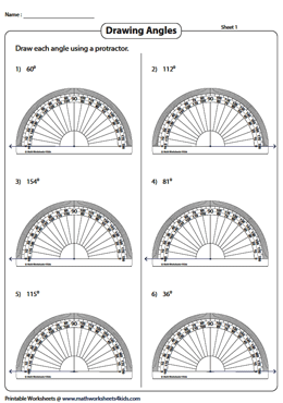 Drawing Angles with a Protractor | 1-Degree Increment