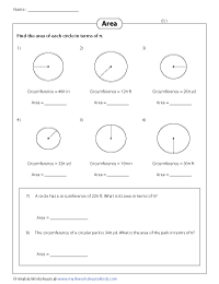 Area from Circumference - Easy