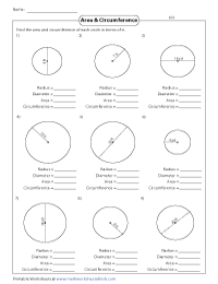 Area and Circumference: Combined Review - Easy