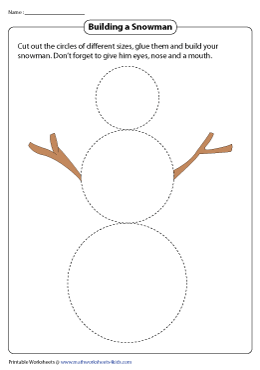 Cut and Glue Activity | Building a Snowman
