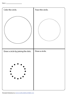 Coloring, Tracing, Joining the Dots, and Drawing a Circle
