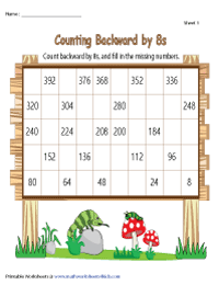 Counting Backward by 8s | Partially Filled