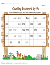 Counting Backward by 9s | Partially Filled