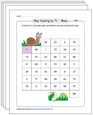Skip Counting by 7s Worksheets