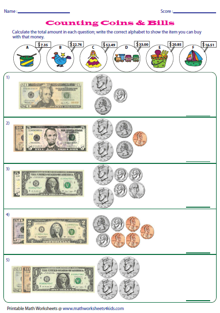 Money Value Chart Printable