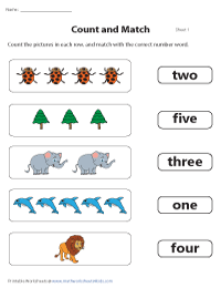 Matching Number Names and Pictures