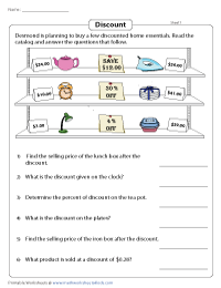 Discount Themed Worksheets