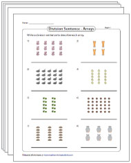Division Array Model Worksheets