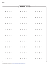 Division Timed Quiz | Timed Practice - 1 to 3