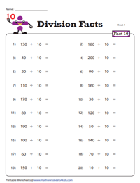 Division Fact - 10
