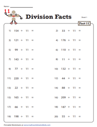 Division Fact - 11