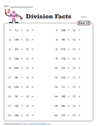 Division Fact - 12