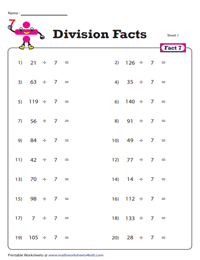 Division Fact - 7