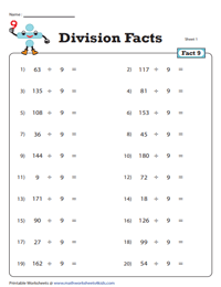 Division Fact - 9