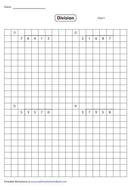 Division using Grids | 4-Digit by 1-Digit