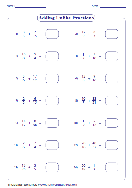 adding-fractions-with-unlike-denominators-worksheet