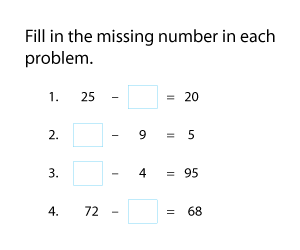 Finding Missing Numbers | 2-Digit and 1-Digit Subtraction