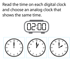 Reading Analog and Digital Clocks to the Hours