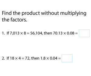 Finding the Product of Decimals Without Actual Multiplication