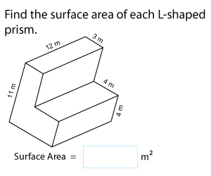 Surface Area of L-Shaped Prisms | Metric Units