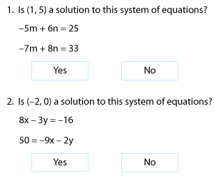 Systems of Equations | Identifying Solutions