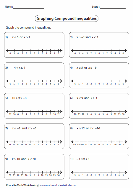 A Closer Look At Compound Inequalities Worksheet Answers
