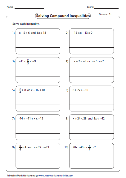 Compound Inequalities worksheets - Worksheet Template Tips And Reviews