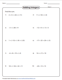 Adding 3 or 4 Integers