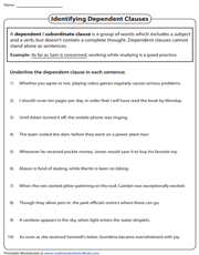 Identifying Dependent Clauses