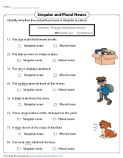 Identifying Underlined Nouns as Singular or Plural