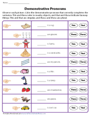Coloring Appropriate Demonstrative Pronouns