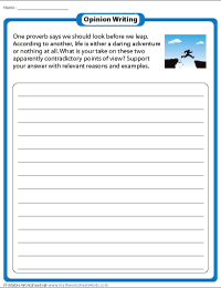 Opinion Writing Prompts for 6th Grade