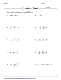 Equation of a Line: Standard Form