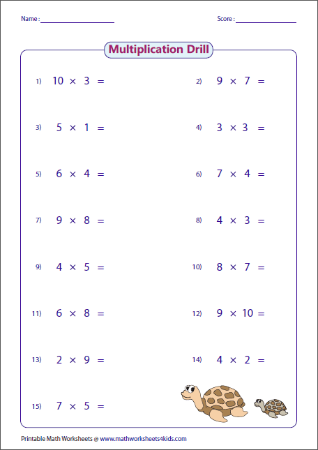 multiplication-drill-worksheets