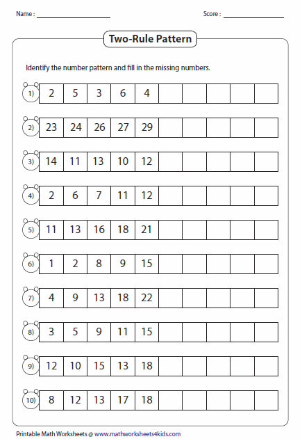 pattern-worksheets