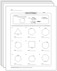 Area of Polygons Worksheets