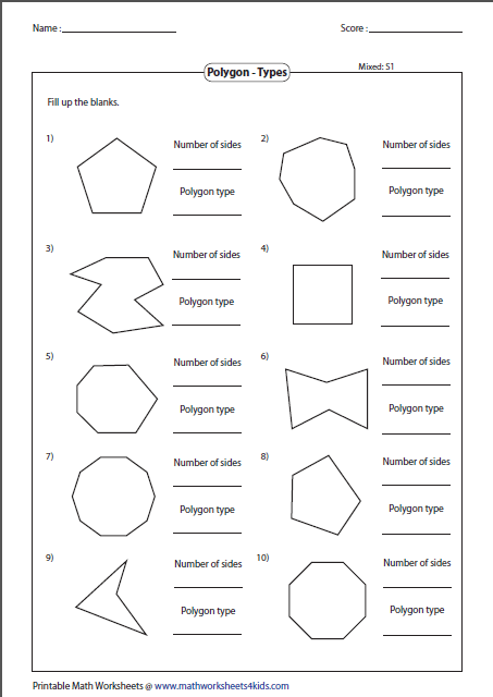 Polygon Worksheets Classifying And Naming Polygons 3rd Grade Geometry Harrison Burch