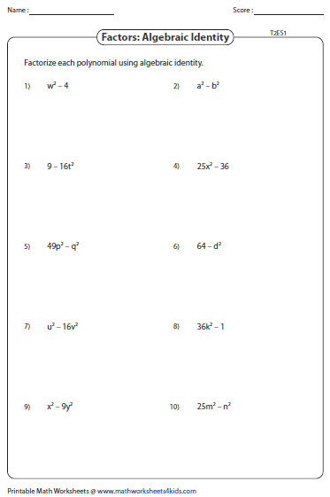 Factoring Polynomials Gcf Worksheet